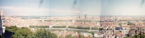 4 pictures glued (kinda) together from the back of the Fourviere Basilica